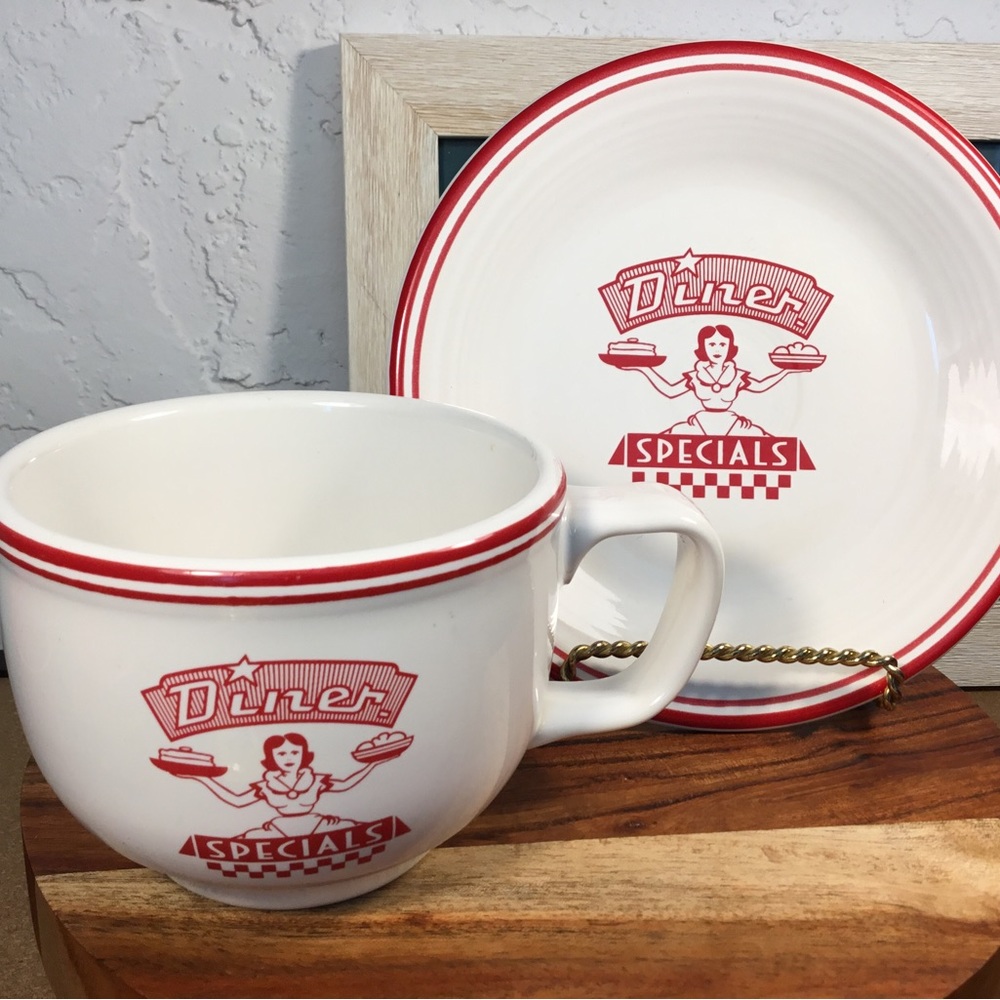 Reserved for Wildcard0202- Fiesta Diner Mug & Salad Plate and Heather Fruit dish